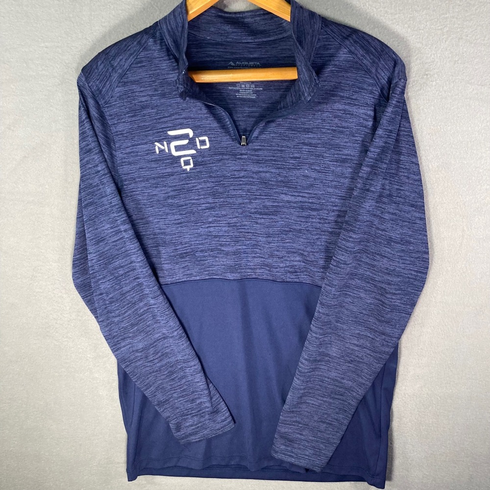 Augusta Sportswear Mens Quarter Zip Pullover Blue‎ Long Sleeve Size M